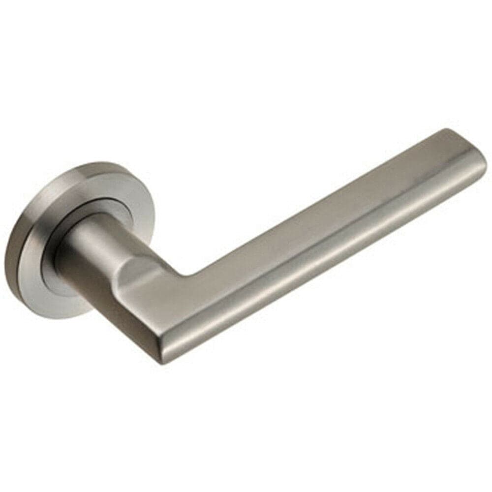 Loops PAIR Slim Elliptical Handle on Round Rose Concealed Fix Satin Steel in Metallics