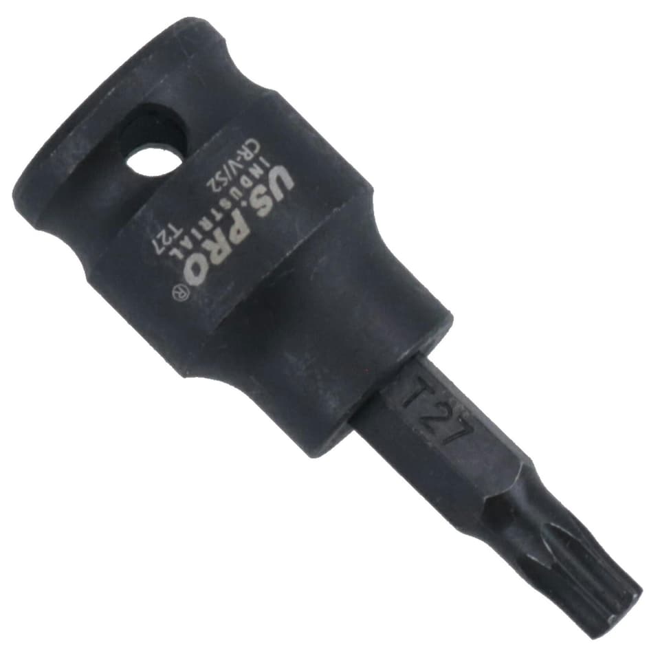 image 1 of T27 Male Torx Star Impact Impacted Shallow Short Bit Socket 3/8in drive