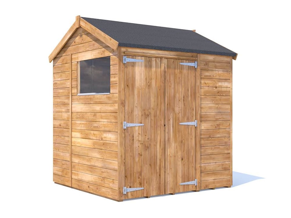 image 1 of Dunster House Wooden Shed 1.8 x 1.8m (6' x 6') 15mm Walls Pressure Treated Outdoor Garden Storage Window Apex Overlord Modular