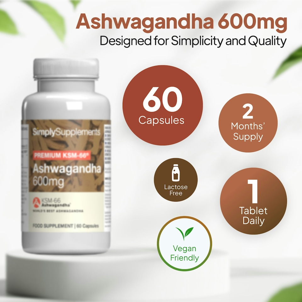 image 1 of KSM-66® Ashwagandha 600mg - 60 Capsules