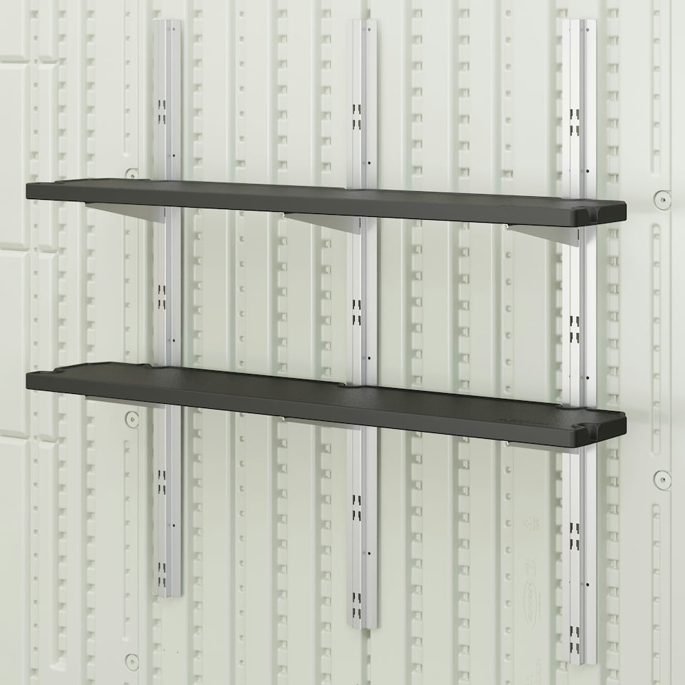 image 1 of Suncast Resin Shed Shelving Kit Black