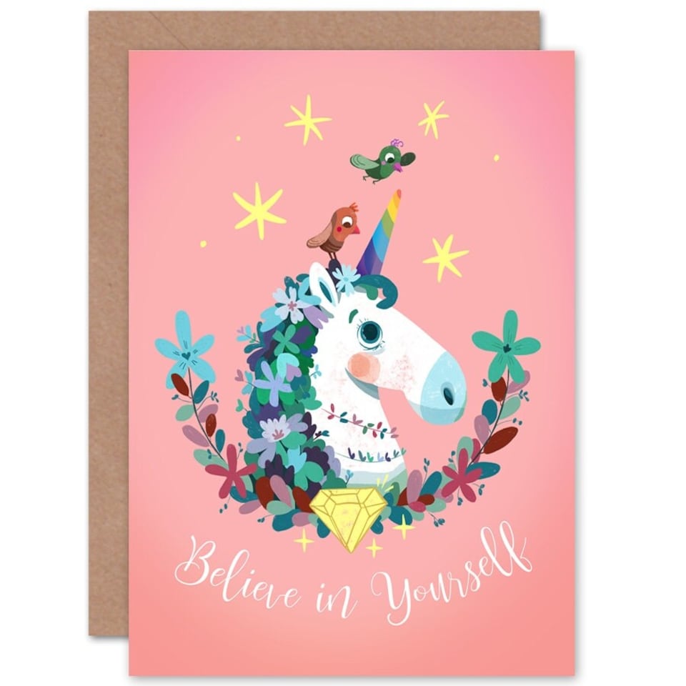 image 1 of Unicorn Believe Yourself Laurel Kids Birthday Child Kids Card