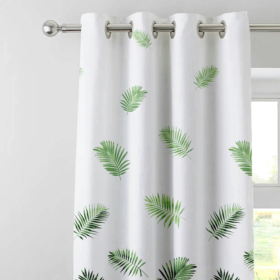 image 1 of Charlotte Thomas Fern Pencil Eyelit Curtains & Tie Backs - 168x183cm