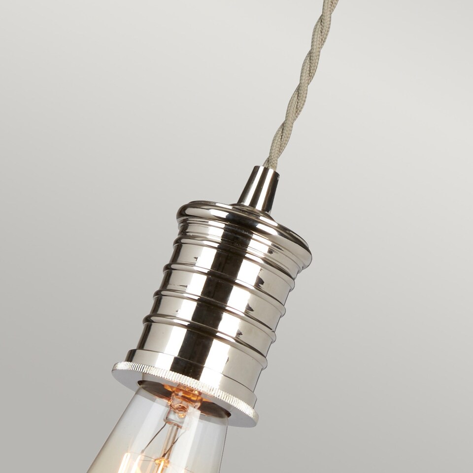 image 1 of Douille 1 Light Ceiling Pendant Polished Nickel, E27