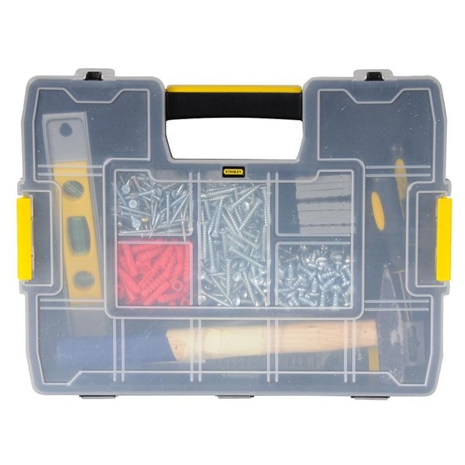 image 1 of Stanley Hand Tools Sortmaster Junior Stackable Organiser - Multi Colour - Single Multi