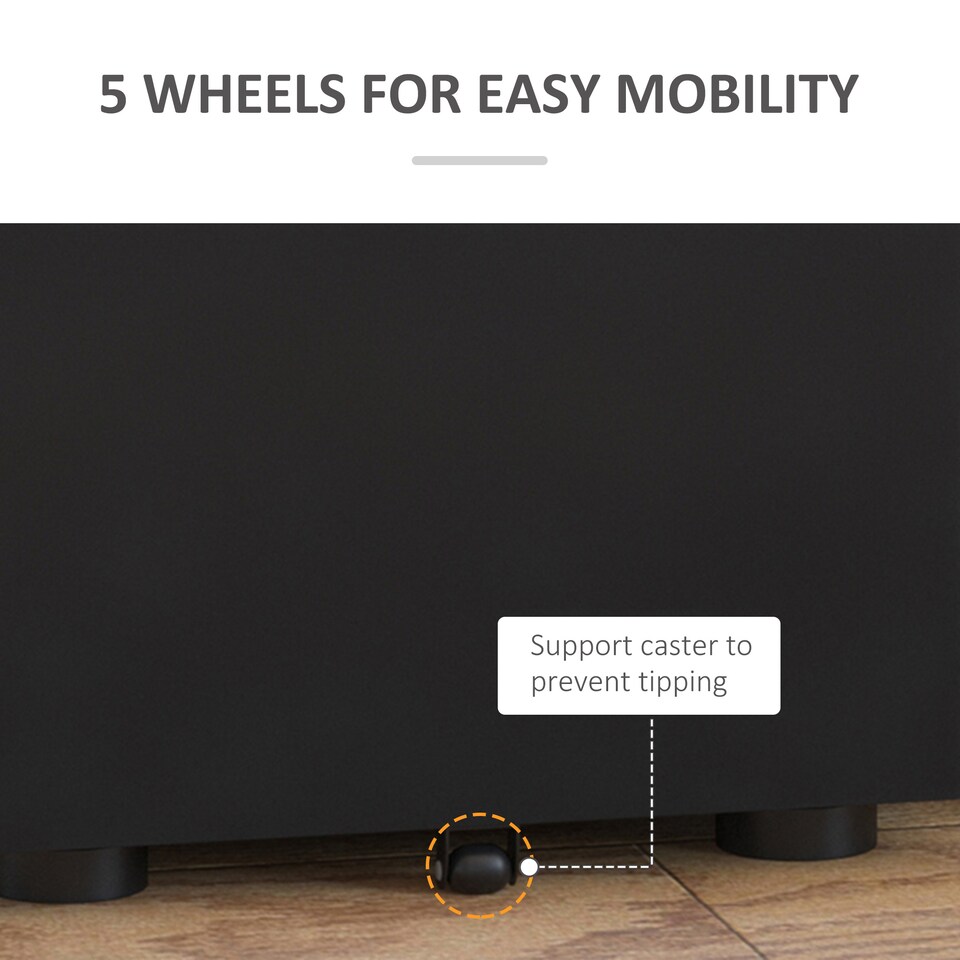 image 1 of Vinsetto 3-Drawer Mobile Filing Cabinet, Steel Lockable File Cabinet for A4, Legal, Letter, Compact Under Desk Storage Unit with Pre-Assembled Body Except Wheels for Home Office, 39 x 48 x 59cm, Black