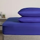 image 4 of OHS Plain Fitted Bed 25cm Deep Elasticated Sheet, Double - Bright Blue