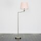 image 3 of ValueLights Sinatra Brushed Silver Floor Lamp with Medium Pink Tapered Shade and LED Bulb