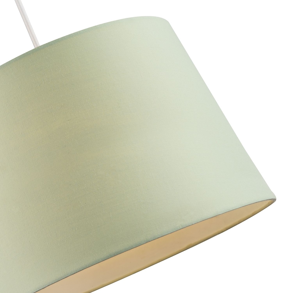 image 1 of Olive Green Cotton Fabric Drum Lampshade with White Cotton Inner | Green | Olive Green | 1