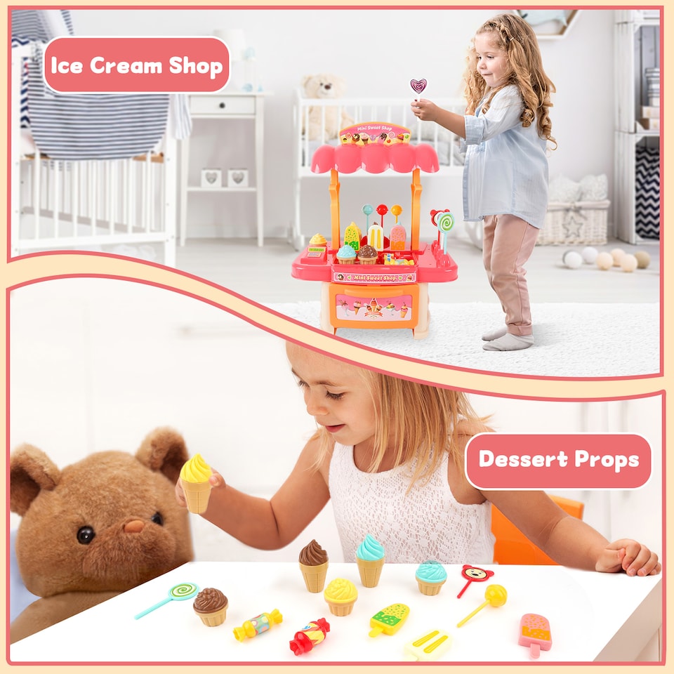 image 1 of Mini Sweet Shop Toy Set with 17 Colourful Dessert Pieces for Imaginative Play