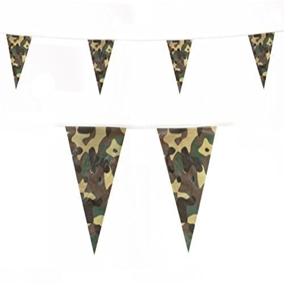 image 1 of Camo Design Party Bunting 10m with 20 Pennants