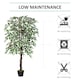 image 7 of Outsunny 160cm/5.2FT Artificial Ficus Tree Fake Plant in Pot Indoor