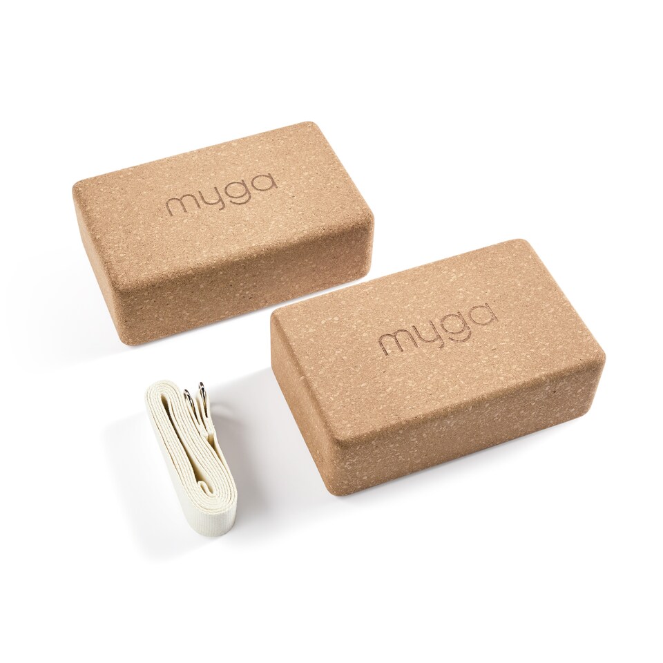 image 1 of Myga Pair of Cork Blocks and Strap - Cream