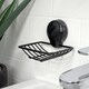 image 1 of Showerdrape Suctionloc Black Suction Wall Mounted Soap Basket with Mounting Discs | Black | 1