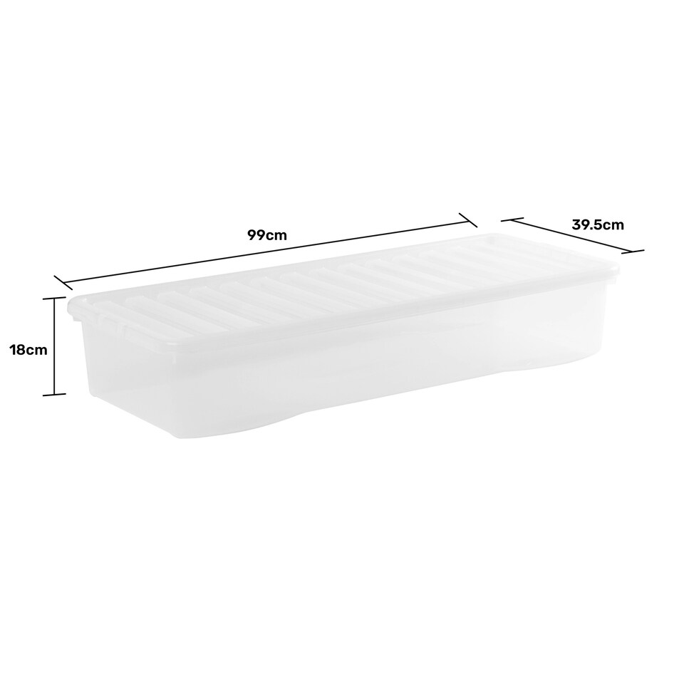 image 1 of Wham Crystal 3 x 55L Stackable Plastic Storage Boxes with Lids Clear Clear