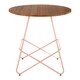 image 1 of Interiors by Premier Pink Metal and Elm Wood Round Table, Versatile Coffee Table for Home and Office, Round Outdoor Dining Table