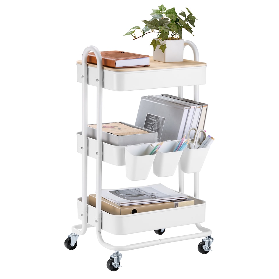 image 1 of Vonhaus Storage Trolley 3 Tier Bathroom & Kitchen Storage