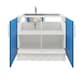 image 2 of JD Greta 1000mm Utility Room Sink Unit With Tap, Kitchen Base Cabinet - Navy Matt | Blue