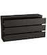 image 6 of Minimalist Chest of 6 Drawers - 68.6x120x35cm | Black | Black & Black | 1