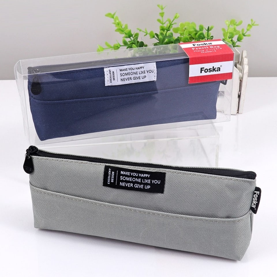 image 1 of Simple Style Coloured Student Pencil Case with Zipper