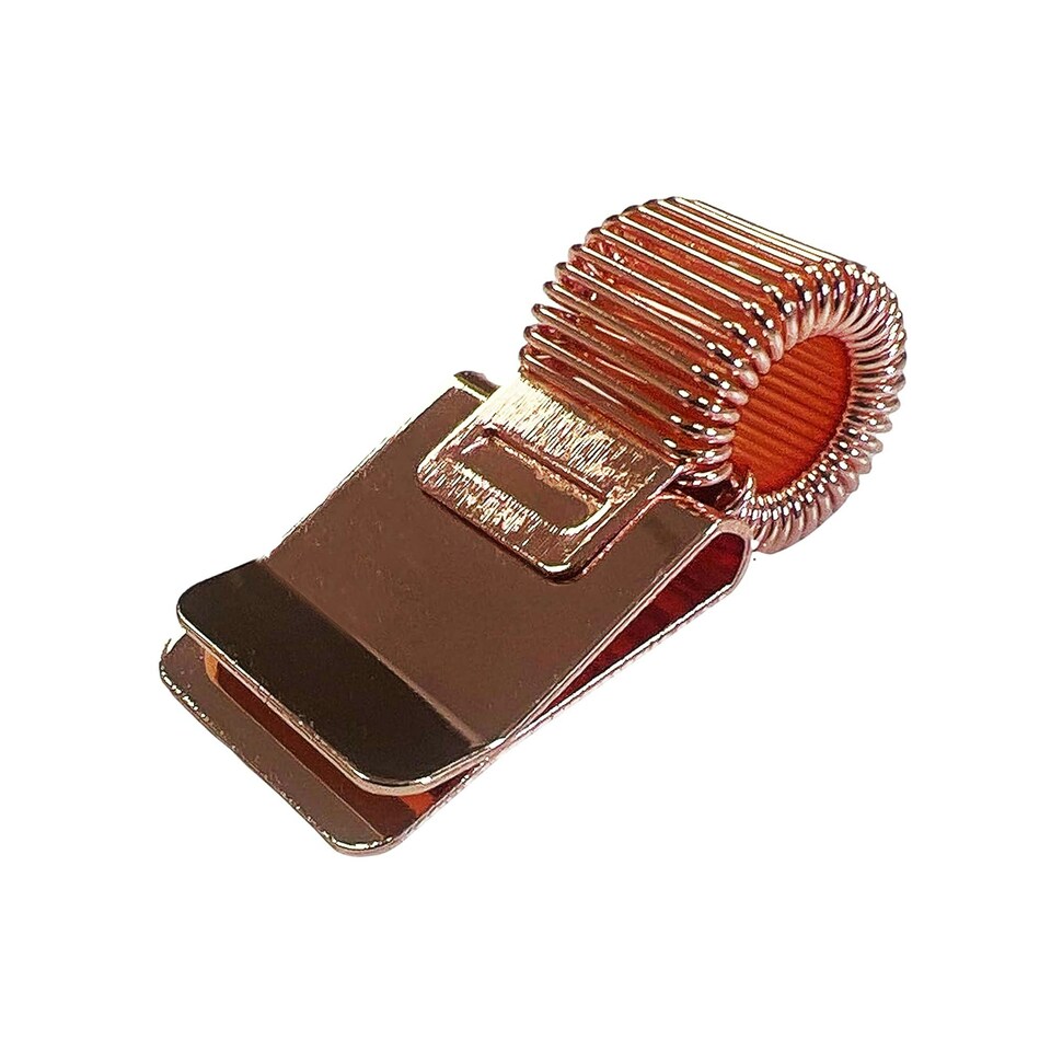 image 1 of Rose Gold Metal Pen Holder Clip for Notebooks and Clipboards