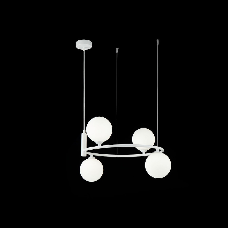 image 1 of Ring Ceiling Pendant Lamp White, 4 Light, G9