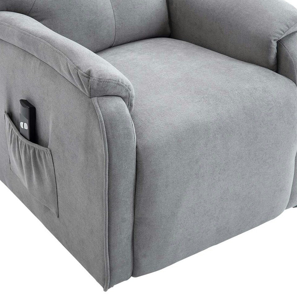 image 1 of Charlbury Fabric Single Motor Rise Recliner Electric Lift Chair (Grey)