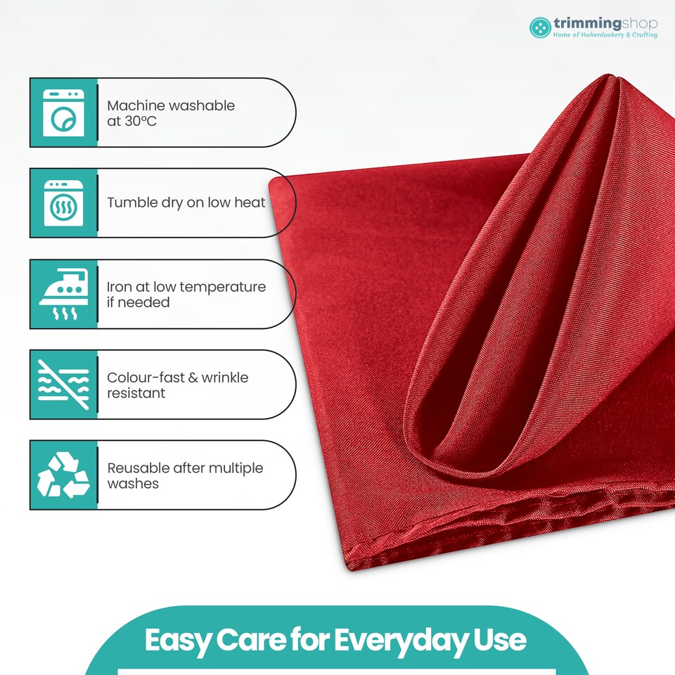 image 1 of 1pc Polyester Table Napkins, Wrinkle-Resistant Cloth Napkin - 20 Inch