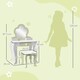 image 7 of ZONEKIZ Kids Vanity Table Set, Beauty Flower Design, for Ages 3-6 Years - White White