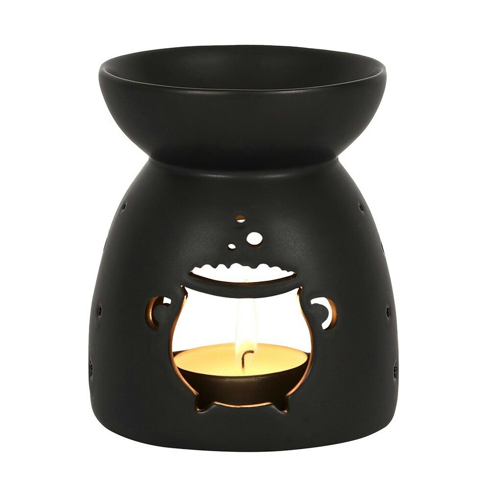 image 1 of Black Cauldron Cut Out Oil Burner