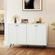 image 3 of COSTWAY Buffet Sideboard Modern 4-Door Storage Cabinet White White