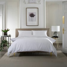 Durrant's Lane 220 Thread Count Sateen Striped White 100% Cotton Duvet Cover Set White | Double