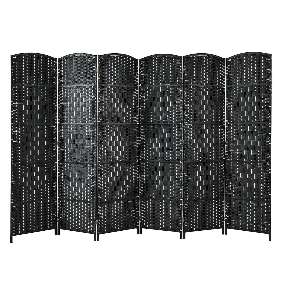 image 1 of COSTWAY 6 Panel Room Divider Privacy Screen Wall Folding Partition Hand woven Rattan
