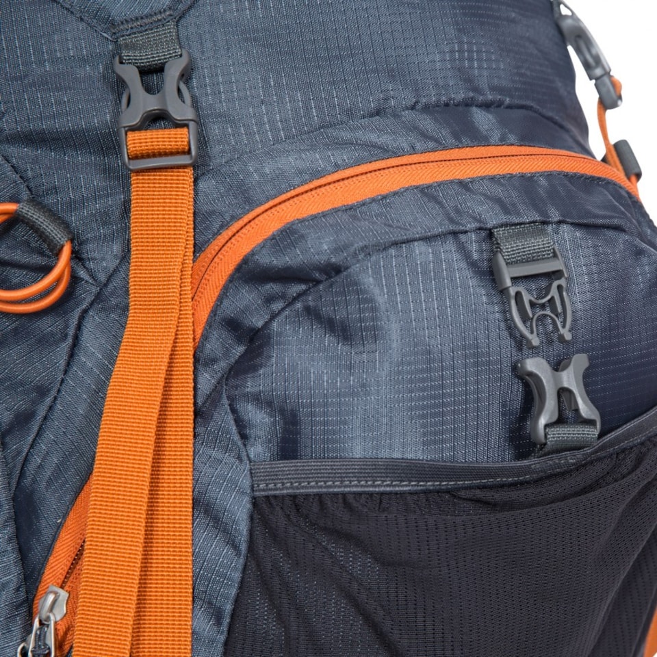 image 1 of Trespass Twinpeak 45 Litre DLX Hiking Rucksack/Backpack | Grey | Flint | 1