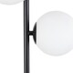image 4 of First Choice Lighting Pair of Black Floor Lamp with Opal Globe Shades Black