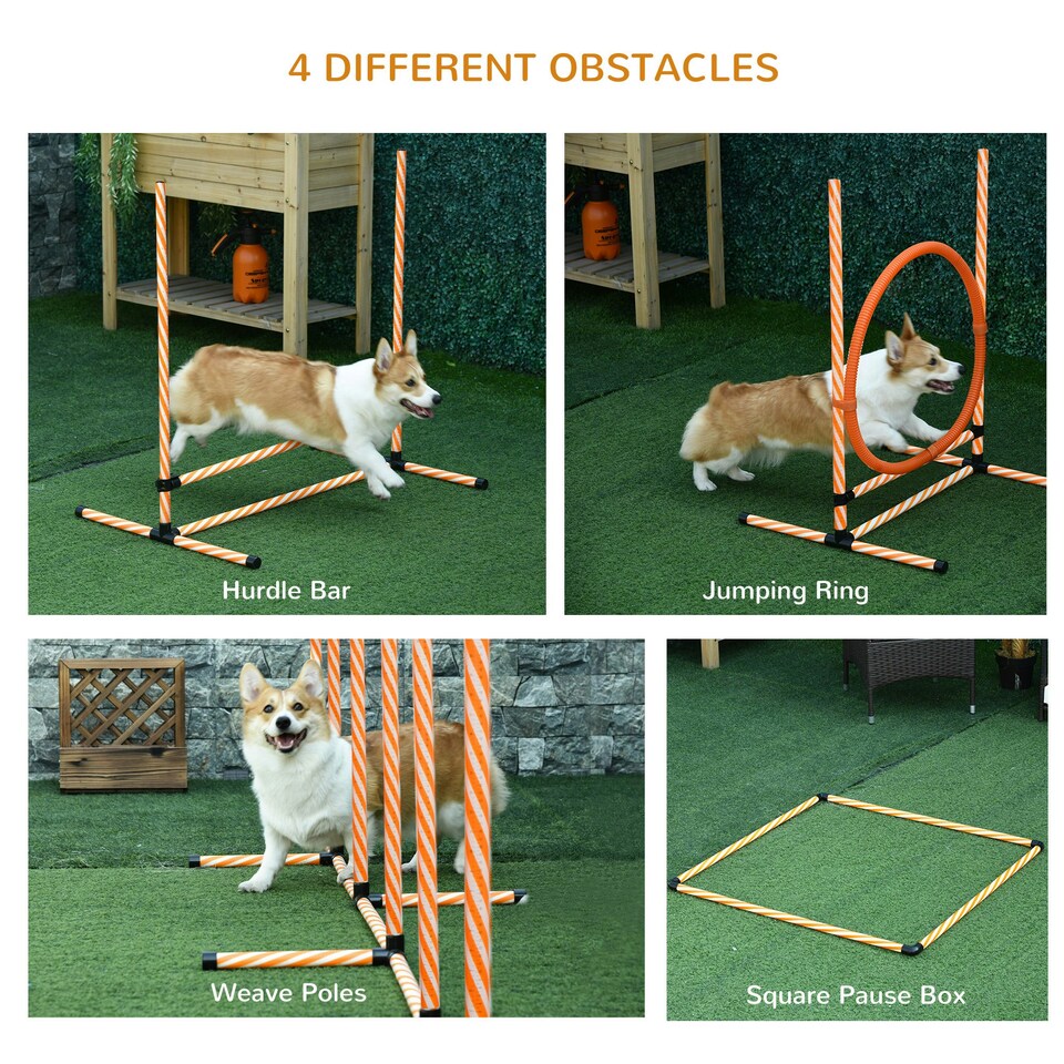 image 1 of PawHut Pet Agility Training Equipment Dog Jump Hurdle Bar Obedience Training Set