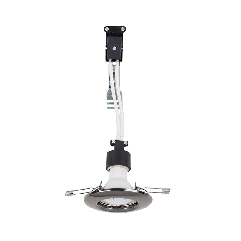 ValueLights Downlight Fixed Black Chrome Ceiling Light Fitting Single Pack