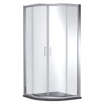 Balterley Quadrant Shower Enclosure & Safety Glass & Resin Tray Frame, & Safety Glass | Silver | Chrome
