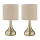 image 1 of Set of 2 Romana - Antique Brass Touch Table Lamp with Linen Shades