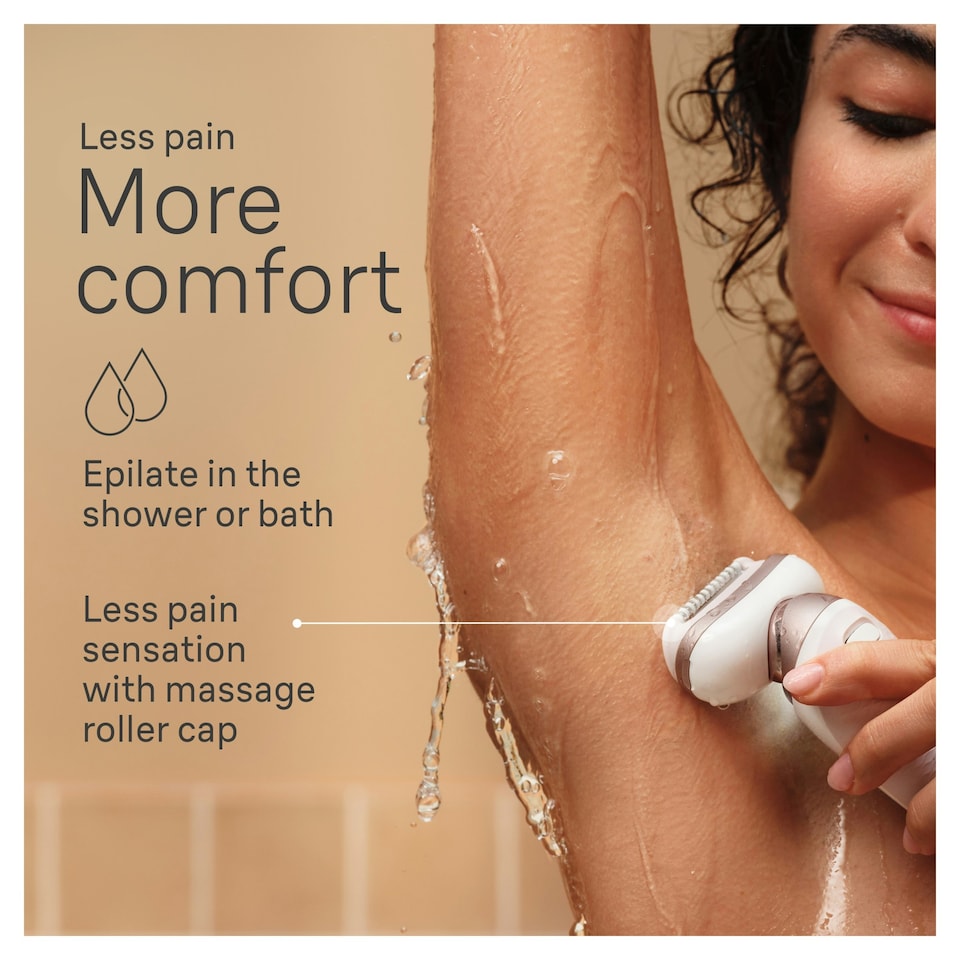 image 1 of Braun Silk-épil 9 Flex, Epilator For Easy Hair Removal, 9-060 3D, White/Rose Titan