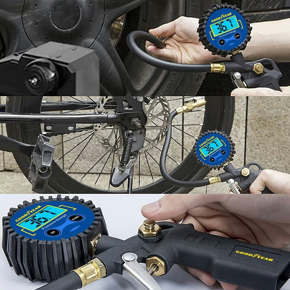 image 1 of Goodyear Tyre Inflator Air Gun with Digital Pressure Gauge for Air Compressors