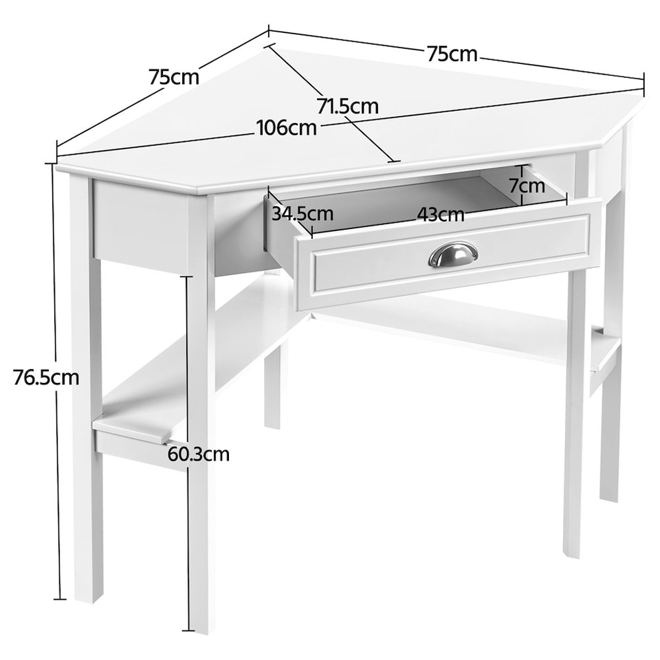 image 1 of Yaheetech Corner Computer Desk White | White