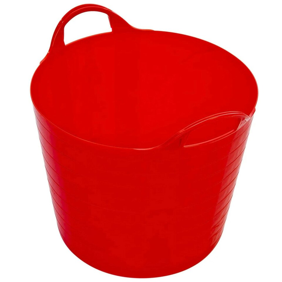 image 1 of 2 x 40 Litres Red Flexible Plastic Storage Buckets Ideal For Home & DIY