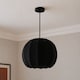 image 1 of CGC Lila Black Rounded Ribbed Stretch Cotton Lampshade
