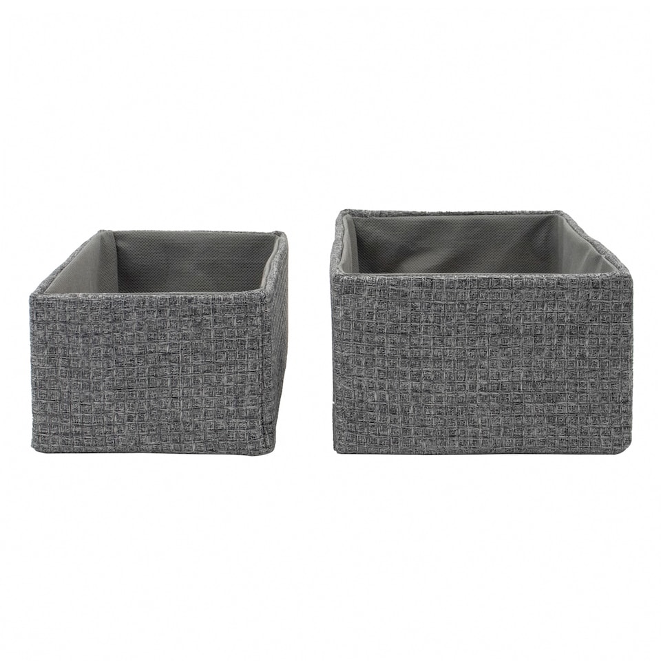 image 1 of JVL Chroma Set of 2 Rectangular Storage Baskets, Home Tidy Solution, Grey
