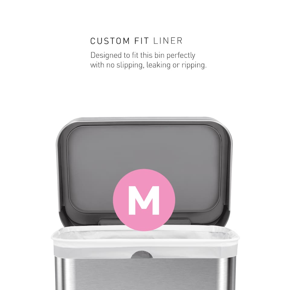 image 1 of Simplehuman 45L Rectangular Kitchen Pedal Bin with Liner Pocket, Brushed Stainless Steel with Grey Plastic Lid