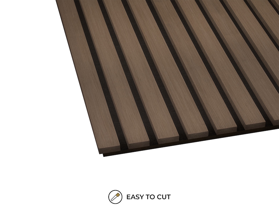 image 1 of Fuse Acoustic Wooden Wall Panel in Smoked Oak, 1.2m x 0.6m