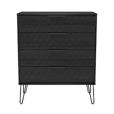 Islay 4 Drawer Chest of Drawers in Black Ash (Ready Assembled) | Black | Black Ash