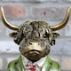 image 5 of Gifts Direct 2 U Gold Highland Cow Bust Ornament Gold