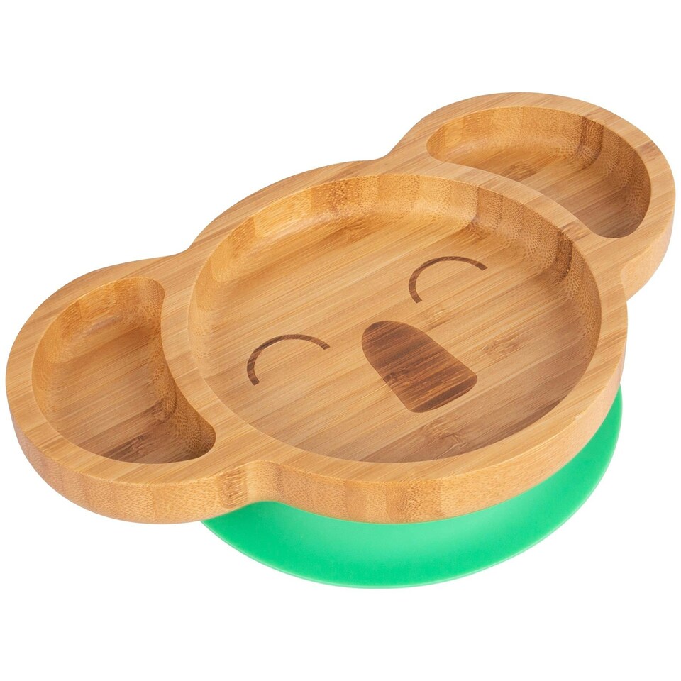 image 1 of Tiny Dining Children's Bamboo Suction Koala Plate - Green Green